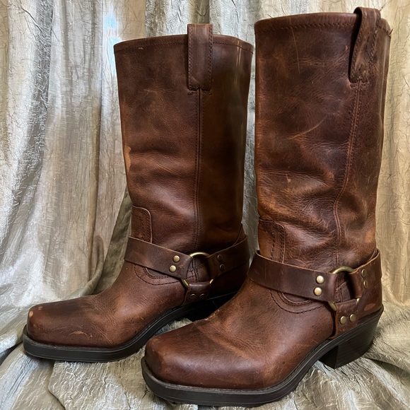 Mossimo Supply Leather Harness Boots 